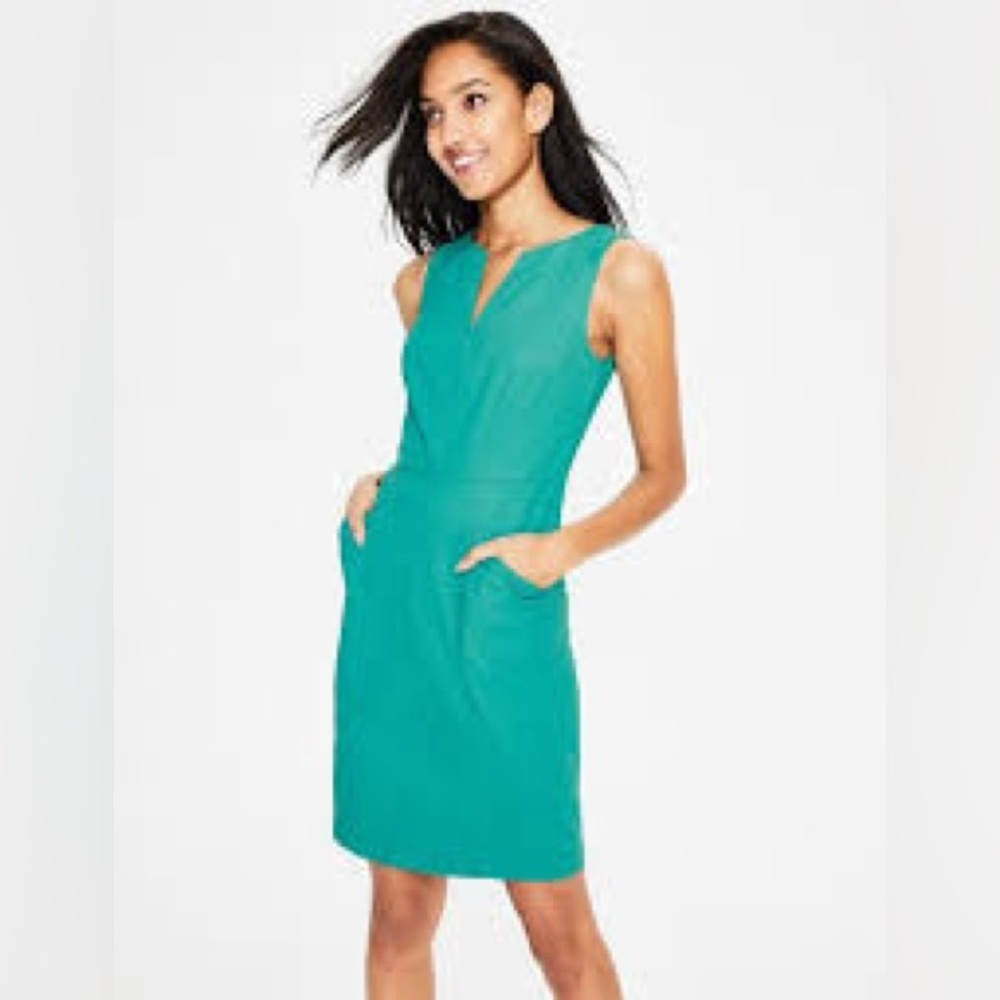 Elegant Boden Helena Teal Chino Sleeveless Dress